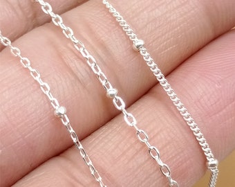 Catena In Argento Sterling Sfusa: Cavo, Satellite, Rolo, Paillettes, Barbazzale - 1-3 Mm - Italia - Foto 8