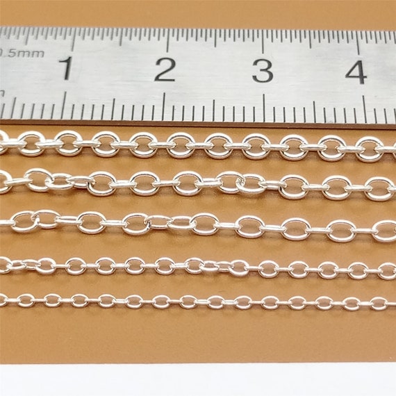 thumbnail image 2 of Unfinished 925 Sterling Silver Bulk Cable Chain – Ideal For Jewelry Making (Sold By The Foot) 2 of 3