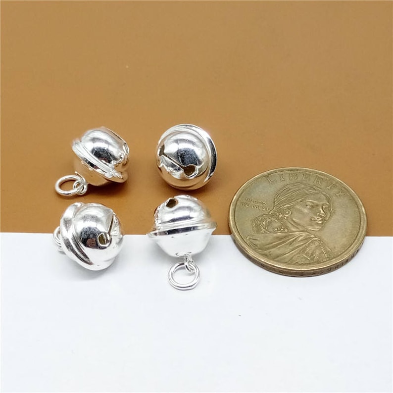 2 Sterling Silver Cat Collar Bell Charm Sterling Silver Dog Etsy