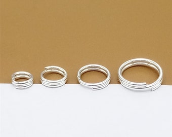 30 anillos divididos de plata esterlina 4mm 5mm 6mm 6mm 7mm 8mm, anillo dividido de plata, 925 anillos divididos de plata, llaveros de plata esterlina para joyería