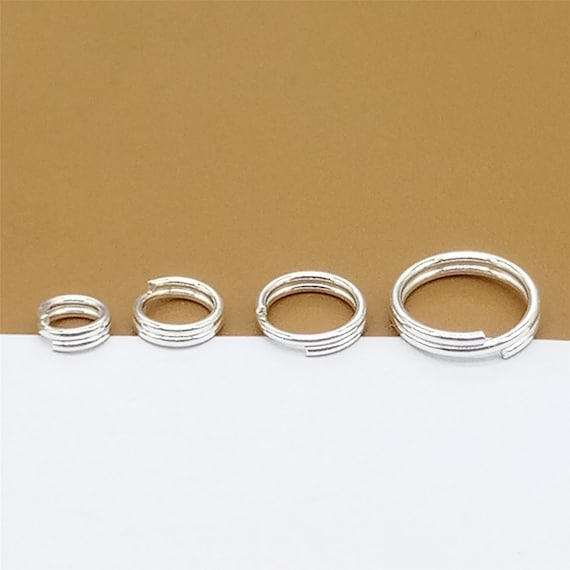 30 Sterling Silver Split Rings 4mm 5mm 6mm 7mm 8mm for 925 Silver Jewelry  Making