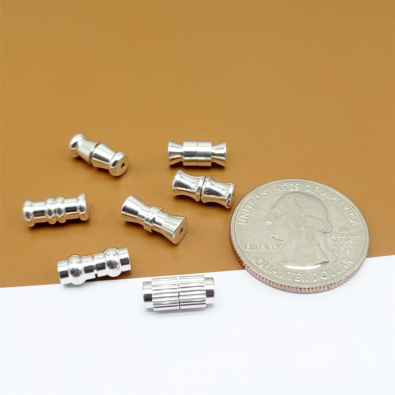 2 Sterling Silver Screw Clasps 925 Silver Barrel Screw Clasp Etsy