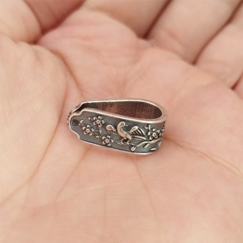 Sterling Silver Large Open Pinch Bail, 925 Silver Large Pendant Bail, Louts Design, Flower and Bird Design, Good Fortune Fish, Necklace Bail Flower and Bird