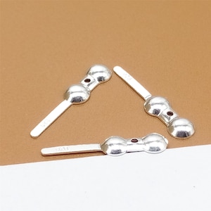 20 Sterling Silver Clamshell Bead Tips, 925 Silver Clamshell Beads, Fold Over Cover Bead, Crimp Over Ends