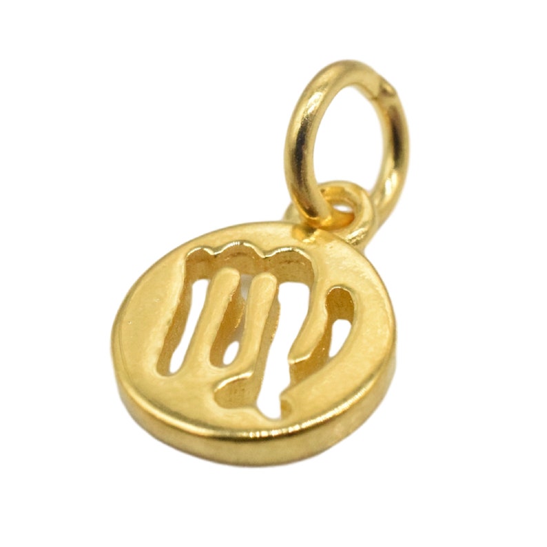925 Sterling Silver Zodiac Charm with Heavy 18K Gold Plated Zodiac Charms for Bracelet Necklace 2pcs 18K Gold Vermeil Style Virgo Charms