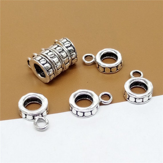 Perline a cono in argento sterling con dettaglio a nodo, cono Guru in argento sterling, tappi Guru in argento sterling, perline Guru in argento sterling - Italia