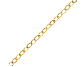 14K Gold Filled Hammered Cable Chains, Flat Cable Chain Necklace, Gold Filled Cable Chain, Unfinished Chain Footage 3.28 Feet(about 1 meter)