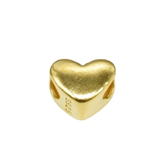 Gold Vermeil Heart Bead 6mm
