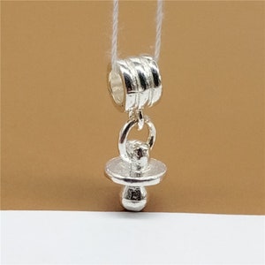 Sterling Silver Soother Charms, 925 Silver Soother Charm, Large Hole Dangle Charms for European Bracelet