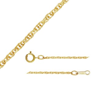 14K Gold Filled Seil Kette mit Federringverschluss, Gold Filled Seil-Halsketten-Kette 1 mm 16 18 Zoll 1/20 14K