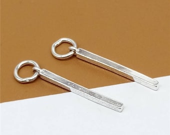 6 Sterling Silver Stick Charms, Bar Charms, Sterling Spike Charms, 925 Silver Stick Charms for Earrings Bracelet Necklace