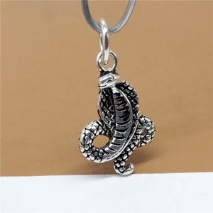 Sterlingzilveren cobra-slangenbedel, slangenbedel, 925 zilveren cobra-slangenbedel
