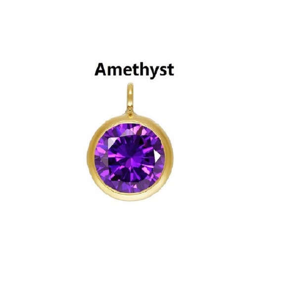 2pcs 14K Gold Filled 3A Zircon Charms 6mm With Perpendicular