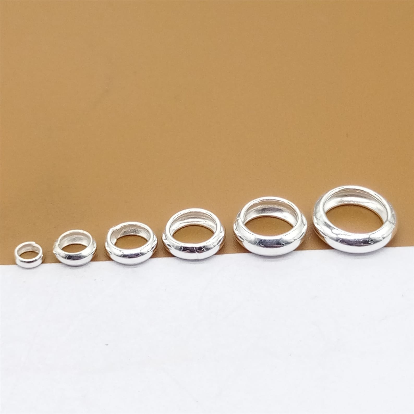 20 Sterling Silver Ring Spacer Beads Rolo Type Beads Large Etsy