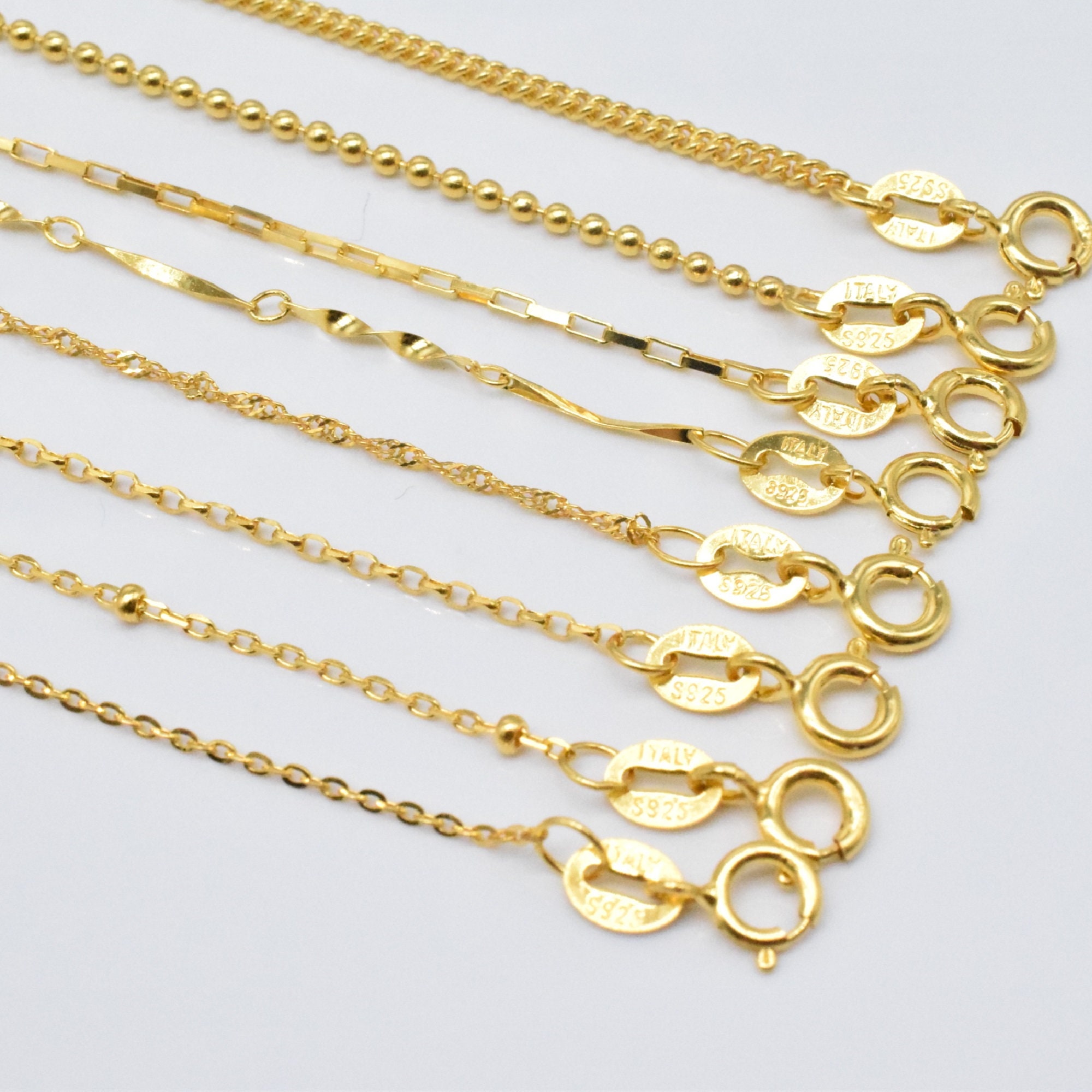 Buy Rope Chain 14K Yellow Gold Clad Solid Sterling Silver 925 All Sizes  Online in India - Etsy