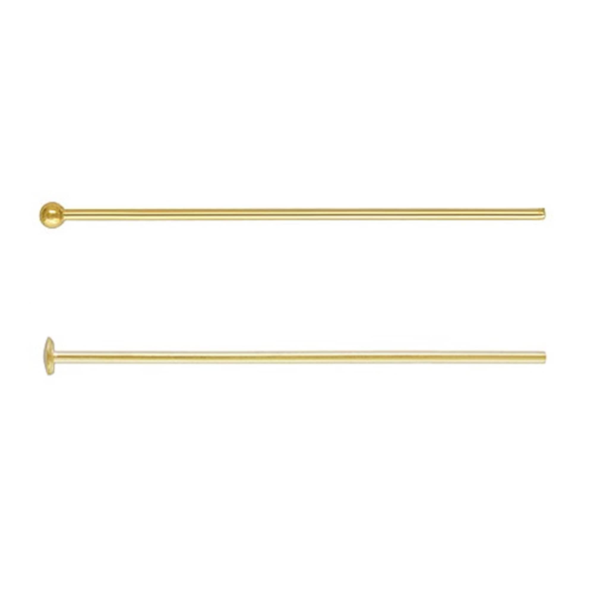 50 Pieces 14Kt Gold Filled Head Pins 24 Gauge 1 inch 