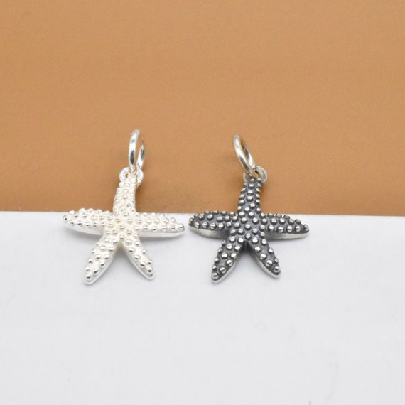 2 Sterling Silver Starfish Charms, 925 Silver Starfish Charms, Star Fish Charm, Ocean Charms, Sea Charm, Bracelet Charm, Necklace Charm