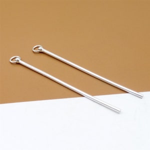 4 Pairs Sterling Silver Needle Stick Charms for Hollow Earring Threader Jewerly Making