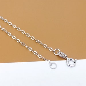 Sterling Silver Dapped Cable Chain w/ Rhodium Plated, 925 Silver Tarnish-free Dapped Cable Necklace Chain 1.5mm 16 18  Inches