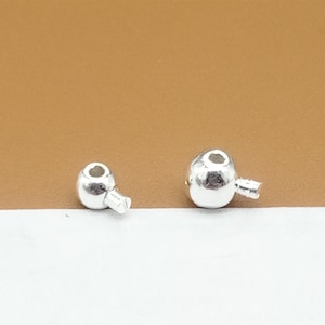 10 Sterling Silver Round Crimp Beads, 925 Silver Crimp End Beads, Tiny End Beads, Crimp Ball Bead, Spacer Bead, Bracelet Bead, Necklace Bead