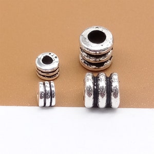 6 Sterling Silver Small Spacer Beads, 925 Silver Spacer Beads