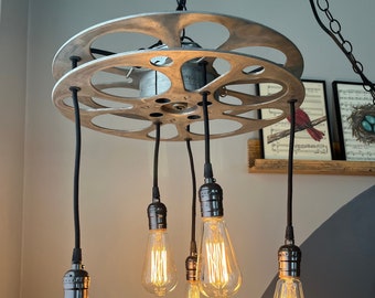 Film Reel Pendant Light (Read description for all details)