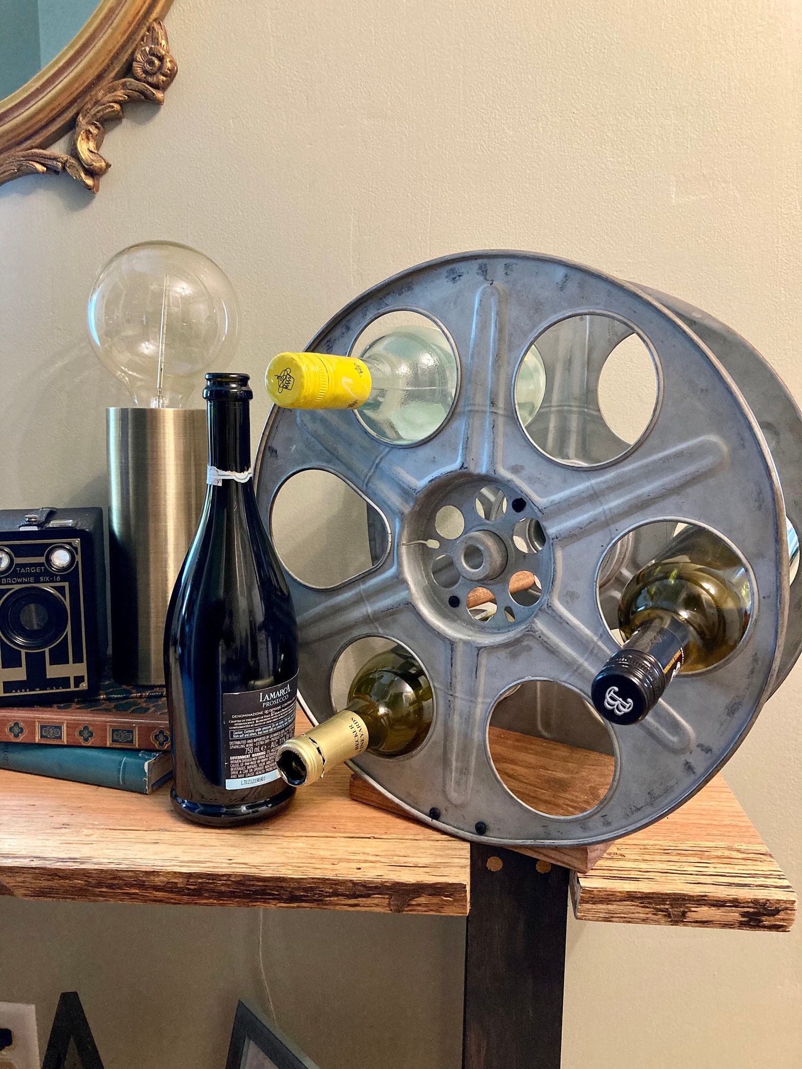 Goldberg Film Reel Wine Rack Home Decor Wine Storage Etsy
