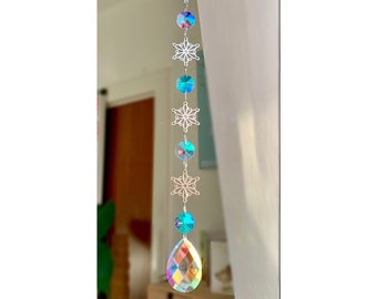 1PCS Colorful 80mm Suncatcher Crystal Snowflake Wedding Hanging Decor Ornament 1PCS Colorful 80mm Suncatcher Crystal Snowflake Wedding Hanging Decor Ornament