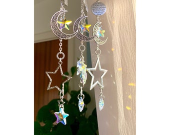 Good friends are like stars hanging charm with crystal stars - suncatcher, car mirror charm, special friend gift best friend friendship gift