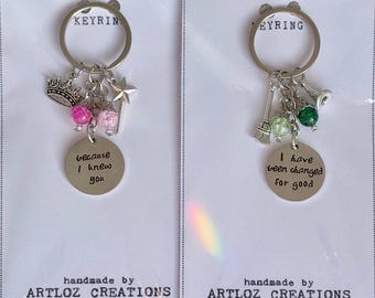 Wicked Inspired Keyrings Set: Best Friends Musical Friendship Gift