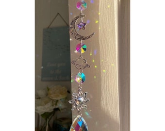 Kira Sun, Moon, Stars, Planet sun-catcher rainbow maker astronomy, celestial, galaxy, cosmos, lunar, universe suncatcher with crystal prism