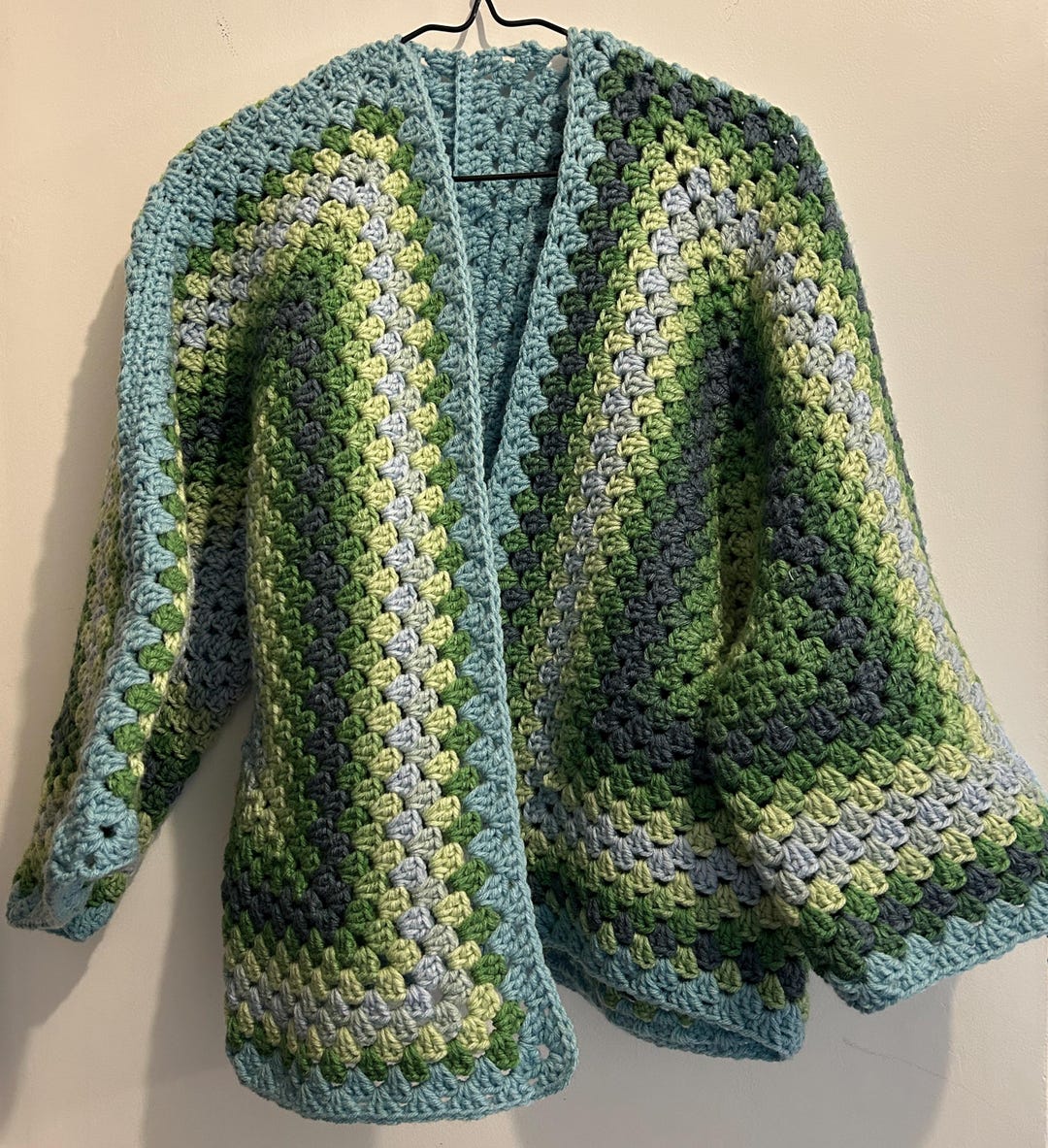 Hexagon Cardigan Crochet Sweater Ombre Acrylic Yarn - Etsy