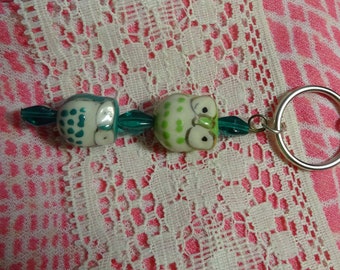 Mama and Papa Owls Key Ring and Zipper Pull (C22)