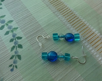 Shades of Blue Dangling Earrings (E136)