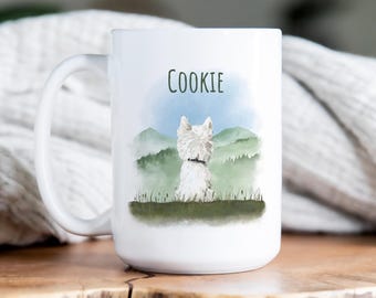 Custom West Highland Terrier Mug: Westie Dogs Gift, Personalized Pet Mug with Your Dog’s Name, Pet Memorial Mug, Dog Lovers Present