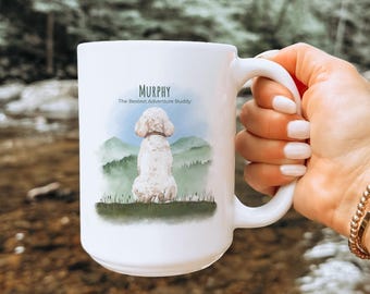 Custom Golden Doodle Mug with Your Dog's Name, Gift for Labradoodle Mom, Custom Dog Name Cup, Dog Passing Gift, Forever Loved Dog