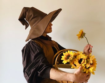 Brown "Wizard Chill" Hat / Witch Hat / Mage, Sorcerer, Warlock / Halloween / DnD