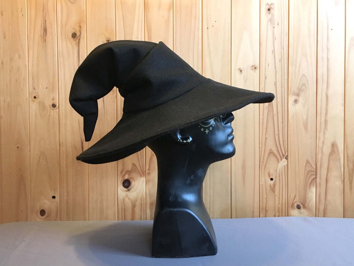 Witch hat / wizard hat / pointy hat / wide brim hat / mage / Etsy