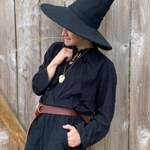 Black Crooked Mage Witch Hat / Wizard Hat / Pointy Hat / Mage, Sorcerer, Warlock / Halloween image 4
