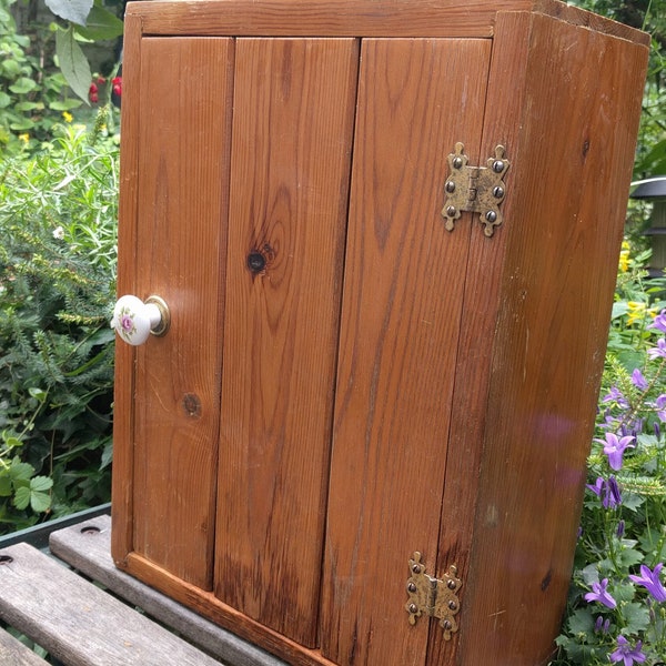 Vintage Wooden Wall Cabinet Pine Bathroom/Kitchen