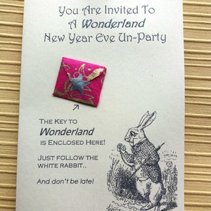 Biglietti d'invito per la festa di Alice nel Paese delle Meraviglie fatti a mano (6) - Qualsiasi occasione - Piccola chiave per il Paese delle Meraviglie! Personalizza il Tea Party