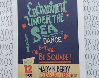 Back to The Future-Enchantment Under The Sea-A6 Handmade Embossed Greeting Card-Any Occasion-Wedding, Birthday, Personalise it Valentine Day