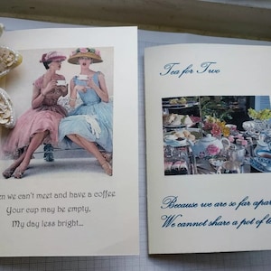 Tarjeta de té o café hecha a mano con poema. ¡Regala una taza! Para cualquier ocasión: cumpleaños, para extrañarte, para un amigo o para ti. Personalízala.