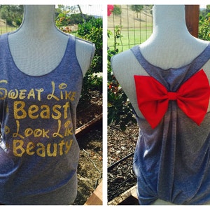 Sweat Like a Beast to Look Like a Beauty - Disney Bow Back Tank Top