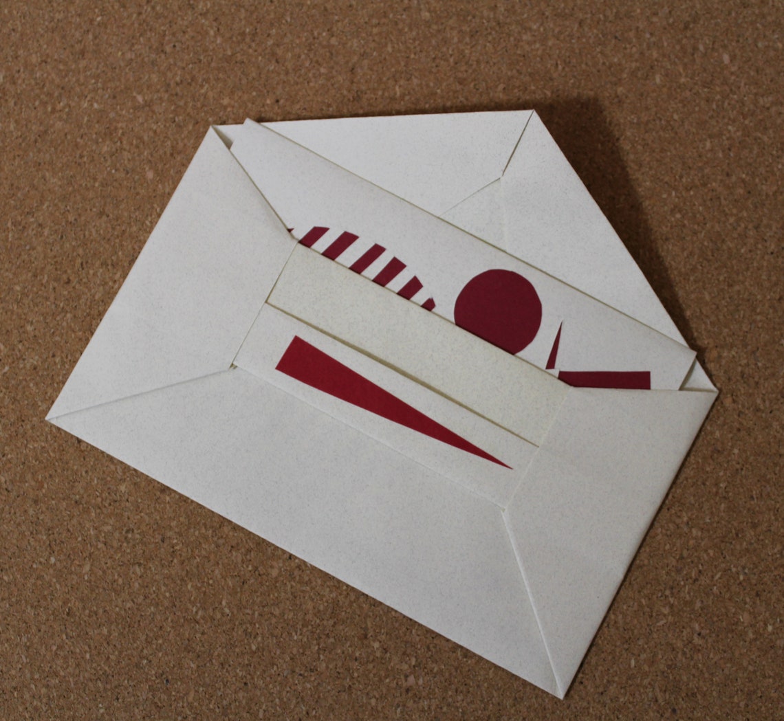 Origami Envelope Greeing Card Origami Gift Card Geometric Etsy