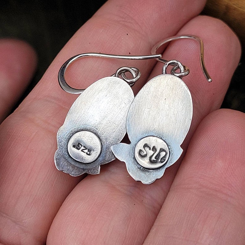 Glacier Seafoam Blue Sea Glass Sterling Silver Dangle Earrings 10k Gold Flowers and Silver Leaves Mixed Metals