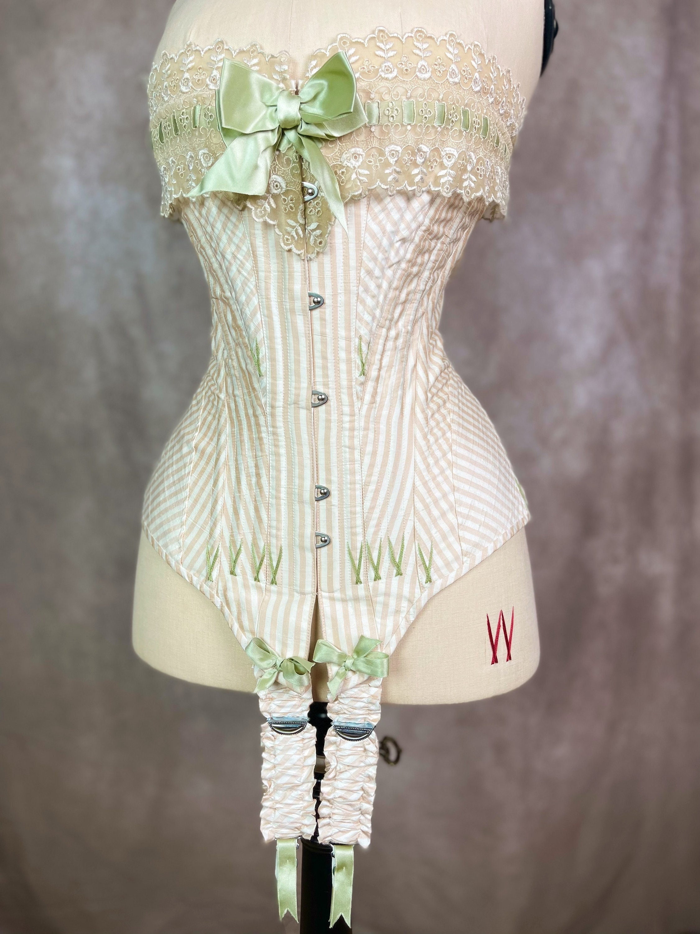Hand Made Pure Silk Edwardian Corset S Bend Corset Etsy