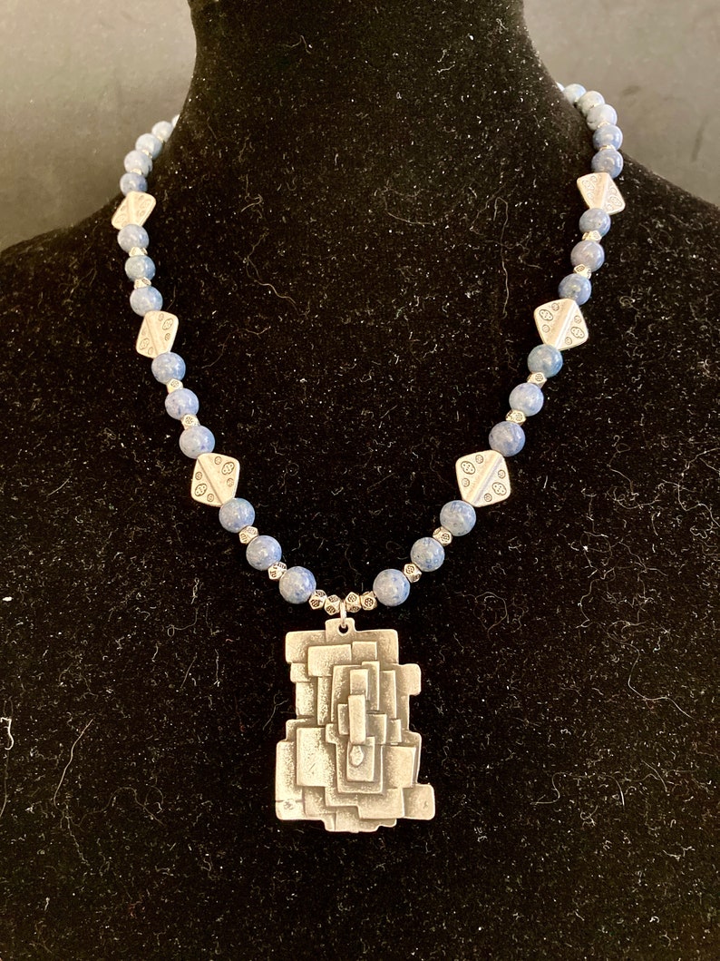 BLUE DENIM LAPIS Necklace and Earring Set