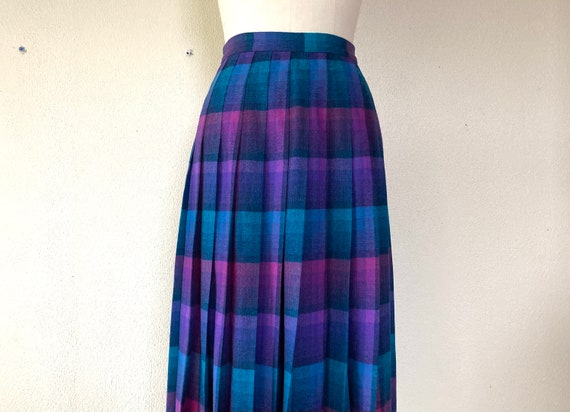 1970s Pendleton pleated wool midi skirt
