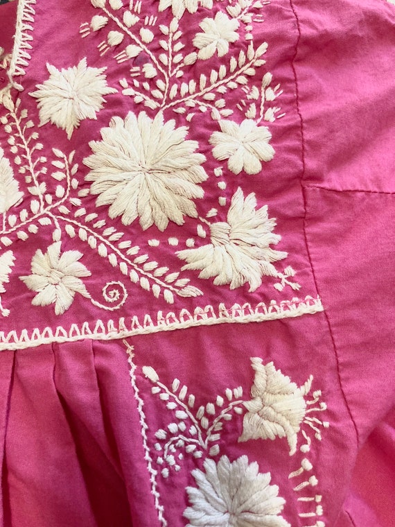 1970s Pink Mexican Oaxacan dress - image 5